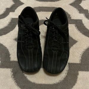 Easy Spirit Black Suede Leather Lace up Sneakers 8.5